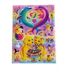 Lisa Frank Large Stickers Dolphins And Puppies One Sheet Rare 13X9