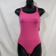 Capezio Pink Spotlight Camisole Leotard Back W/Multi-Straps Criss-cross Back XLC