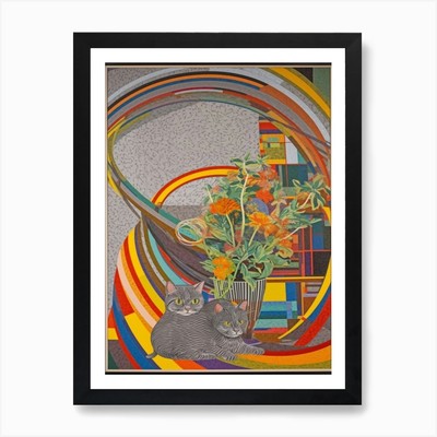 Heide mit Katze 1 Abstrakt Expre Gerahmtes Wandbild Poster Leinwanddruck Bild