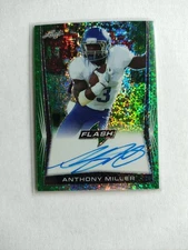 2018 LEAF FLASH ANTHONY MILLER GREEN SPARKLE SSP ROOKIE ON CARD AUTO /15