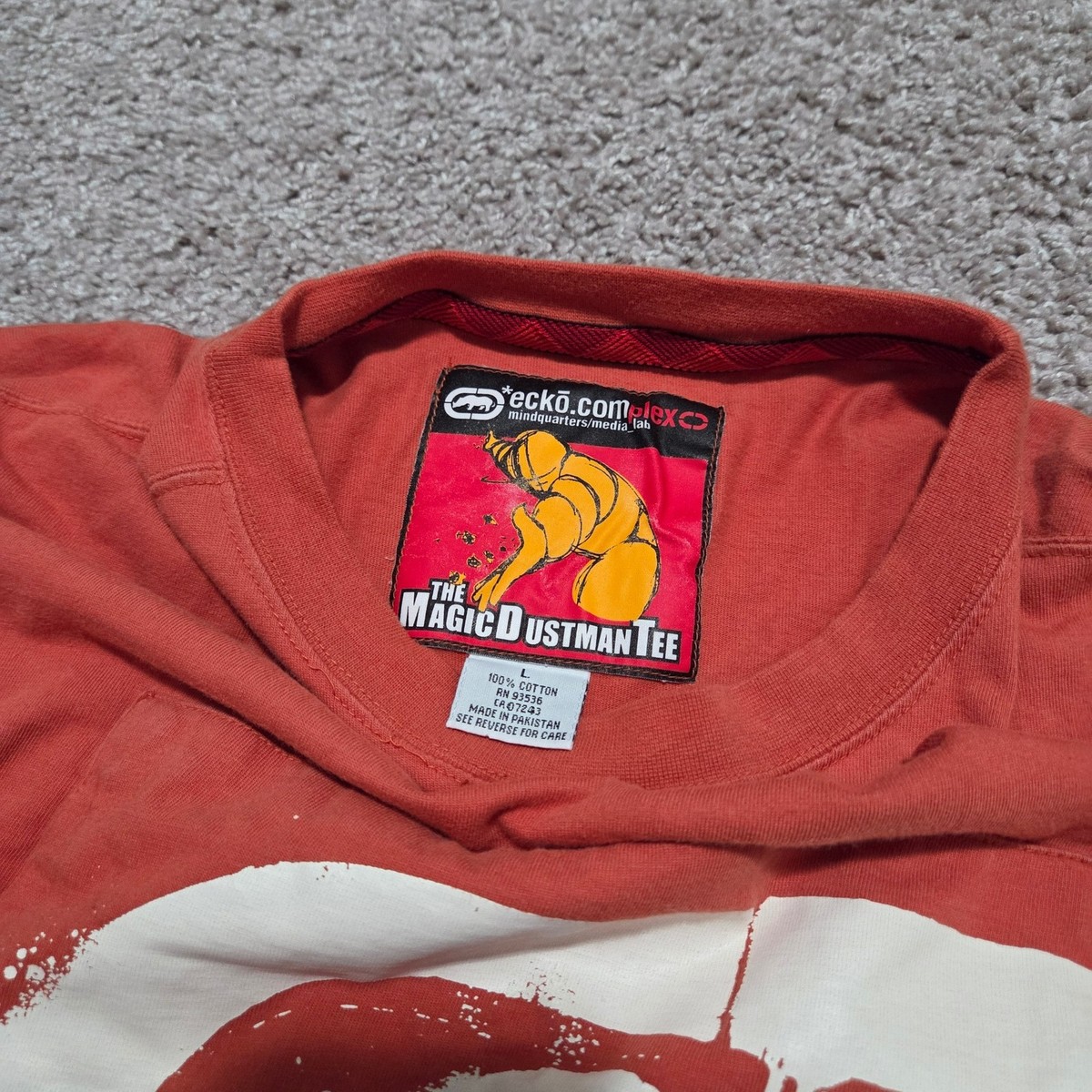 Ecko Unltd Complex Magic Dustman Tee Long Sleeve Rust Orange Rhino Size L View 4