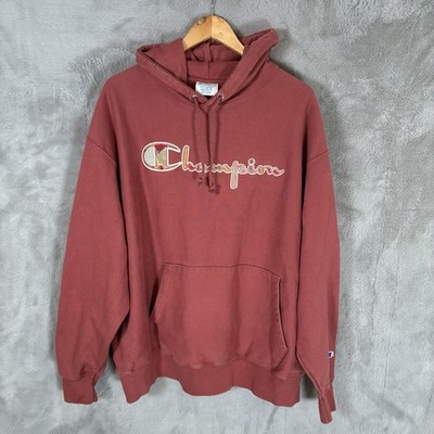 Champion Reverse Weave Hoodie Herren XXL Lachs Kordelzug Vintage