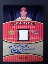 2007 UD Elements Clear Cut Autograph RYAN ZIMMERMAN Game Used Jersey Auto #ed