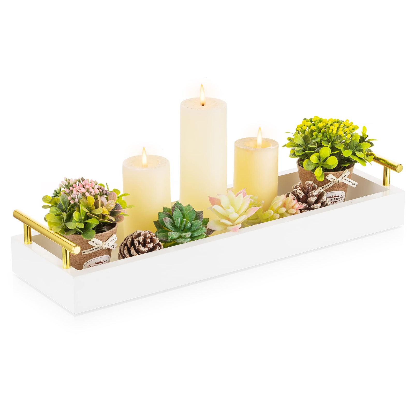 Elegant Long Narrow Rectangle Decorative Tray for Candles and More