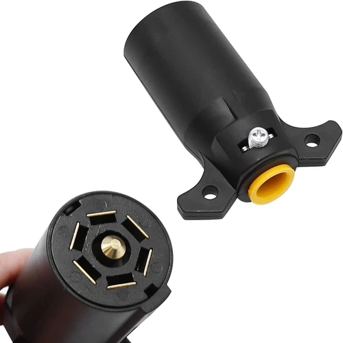 7 Way Round RV Style Trailer Light Plug Connector Replacement End Blade Pin new - Picture 5 of 9