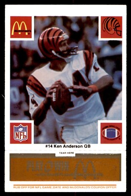1986 McDonald's Football Orange #104 Bengals Ken Anderson #14 NM *e1