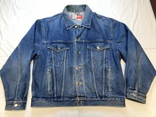 Vintage Wrangler Hero Light Wash Denim Rancher Trucker Work Jean Jacket Men's L