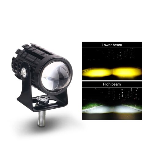 2x Motorcycle LED Headlight Fog Driving Spot Lights Auxiliary Lamp Yellow White - Picture 4 of 11