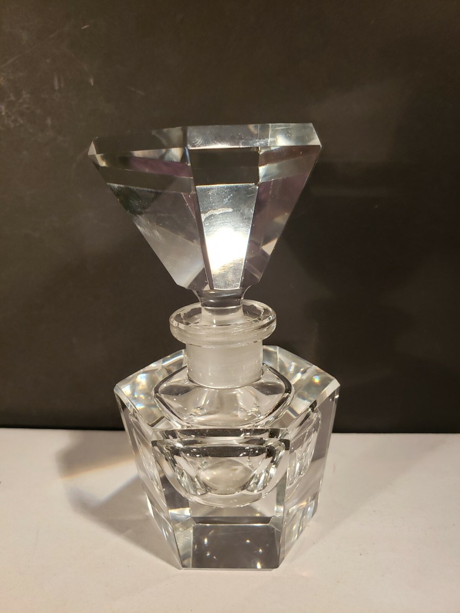 トップス VINTAGE PERFUME SMELL SHEER TOP JP440. Vintage Clear Swirl Glass Perfume Spray With Puffer