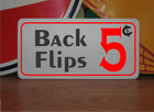 Back Flips 5 cents Metal Sign pool