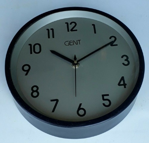 Vintage Black Wall Clock GENT Made in England - Picture 1 of 5