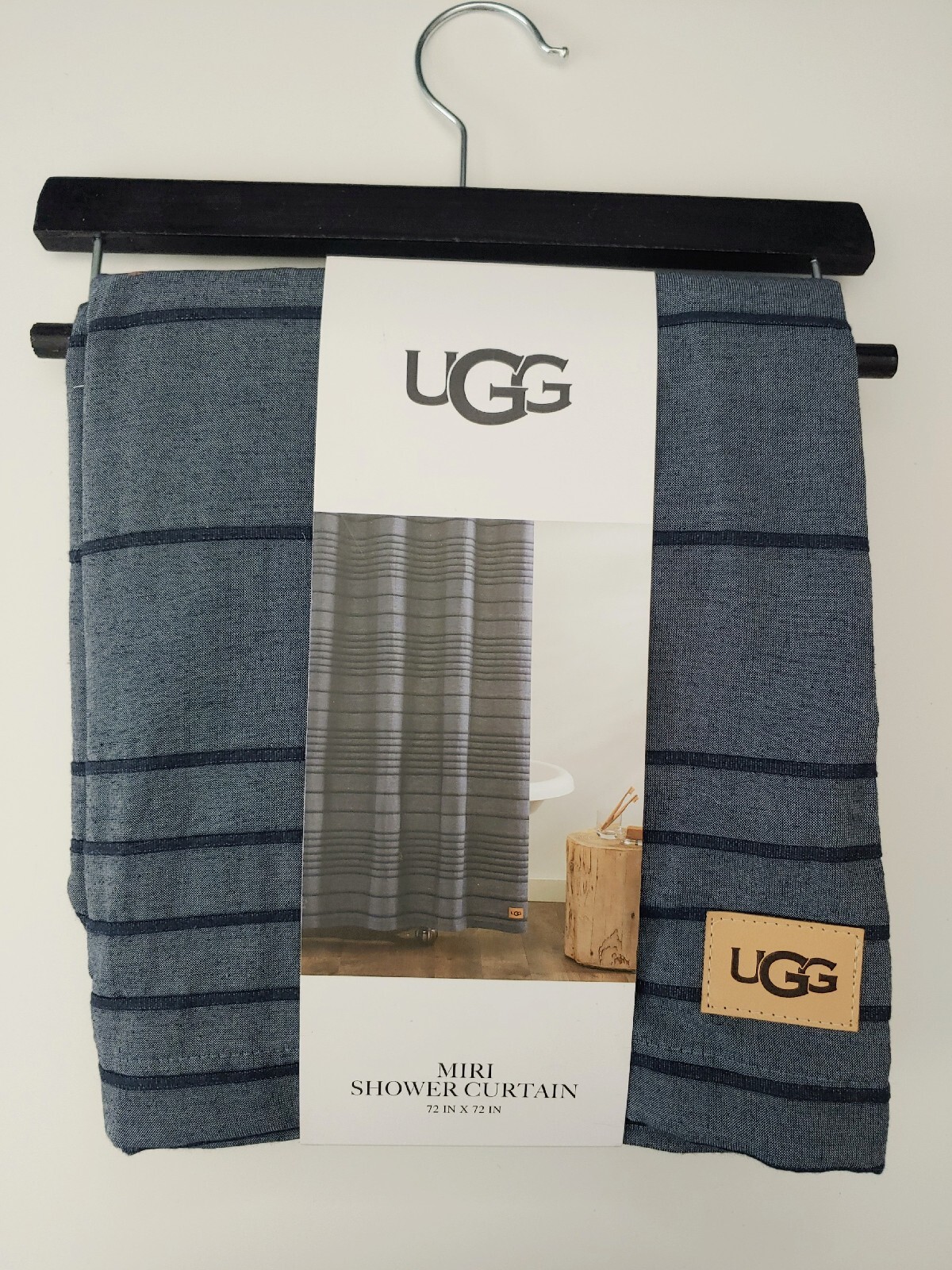 Ugg Fabric Shower Curtain Miri Chambray Imperial Blue Stripes 72x72 eBay