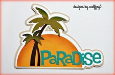 CRAFTECAFE VACATION TITLE paper piecing premade scrapbook piece diecut WOLFFEY5