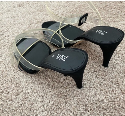 ZARA High Heels Clear Straps Black Sandals size 37 6.5 worn once comfy Shoes - Picture 4 of 16
