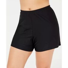 Island Escape Plus Size Swim Shorts Black 18W