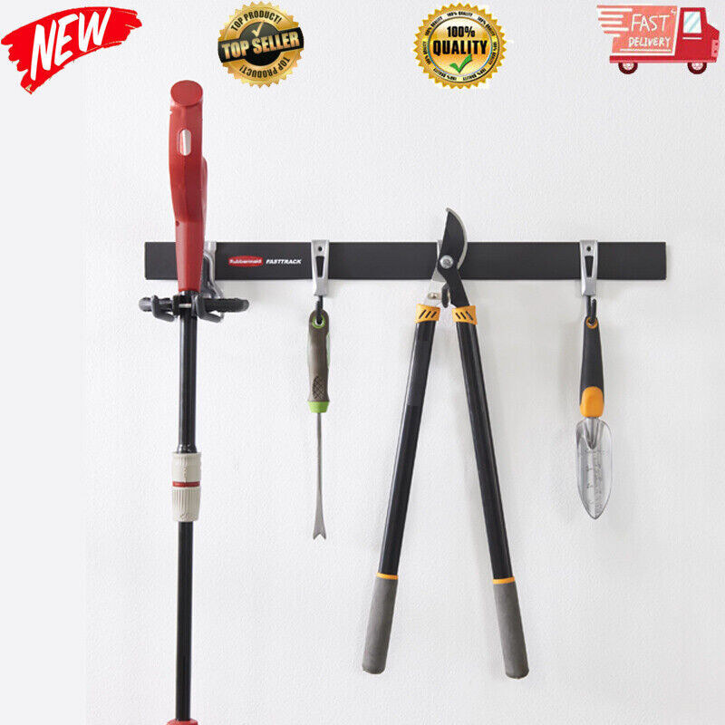 Fast Track Garage Storage Wall Hanging Kit 5 Piece All-in-One Rail & Hook New
