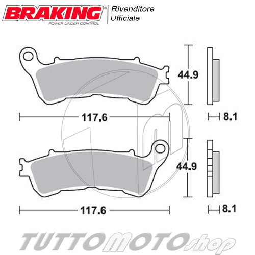 KIT DISCO FRENO ANT. + PASTIGLIE BRAKING SUZUKI SIXTEEN 125-150 2008-2013 - Foto 4 di 6