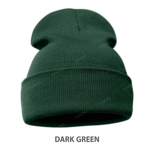 Cuff Beanie Hat Plain Knit Winter Cap Slouchy Skully Ski Warm Men Women Solid CF - Picture 18 of 31