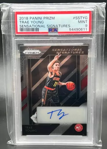 2018-19 Panini Prizm Sensational Signatures Trae Young RC Rookie Auto PSA 9 MINT