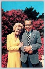 President & Patriotic~San Clemente CA~Richard Nixon & Wife Pat 1975~Postcard
