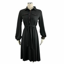 Matilda Jane Medium Black Dress NWT Spare Paint by Numbers Modest Long Sleeve St