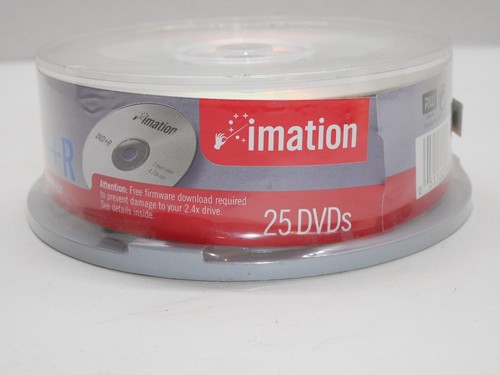 NEW Genuine Imation DVD+R Blank Recordable Discs 4.7GB 25-Pack Spindle Sealed - Picture 3 of 4