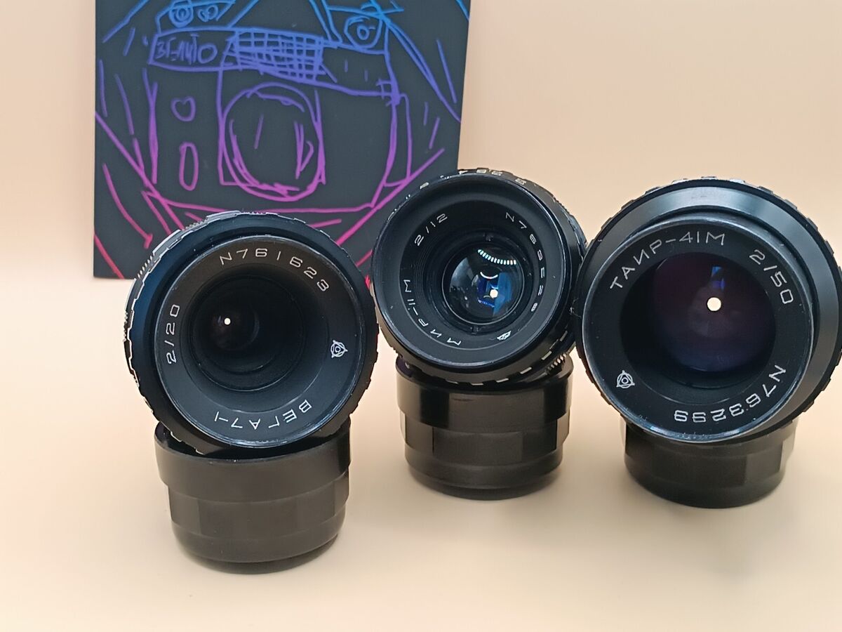 Set 3 lens Kiev-16U camera Mir-11M Vega-7-1 Tair-41M 4 Black Set 3 lens Kiev-16U camera Mir-11M Vega-7-1 Tair-41M 4 Black