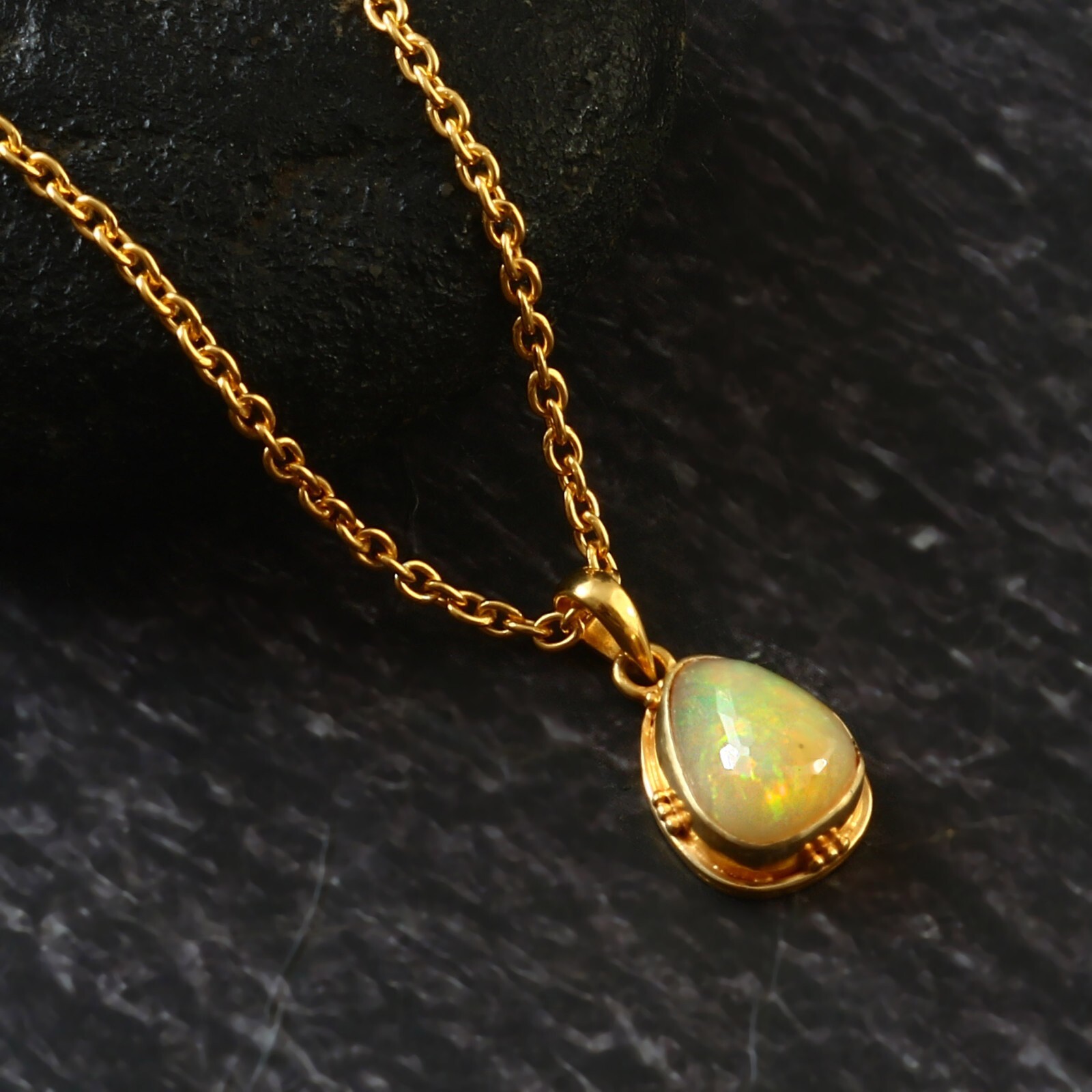 Pendant Opal Natural Silver 925 Sterling Gemstone Solid Jewelry Fire Gift 229