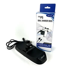 P5 Dual Charger Dock Station wireless Play station Gaming controls Tested