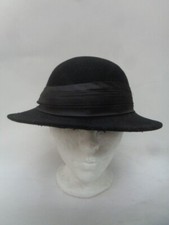 EXCELLENT BLACK WOOL LANCASTER HAT WOMEN WOMAN SIZE 22"