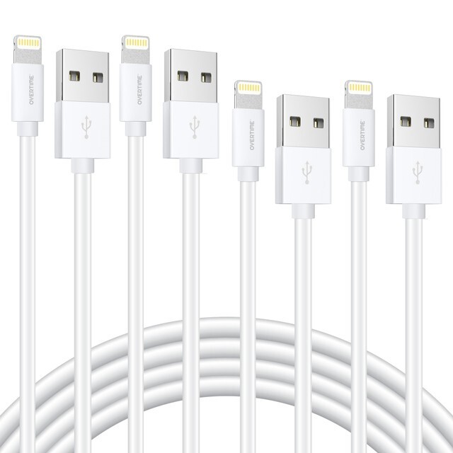 4-Pack: Overtime 6' Apple MFi Certified Lightning Cable-image