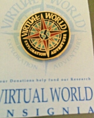VIRTUAL WORLD Insignia Pin The Virtual Geographic League(TM) LAST ONE VERY RARE