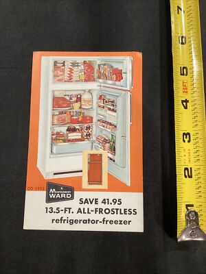 ア*ぐ様 MONTGOMERY WARD double face USA製 70 1964 Montgomery Ward Refrigerator Freezer Ad Appliance Postcard