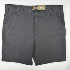 NEW Carhartt Mens 42 x 10 Rugged Flex Canvas Work Shorts Relaxed Fit Gray