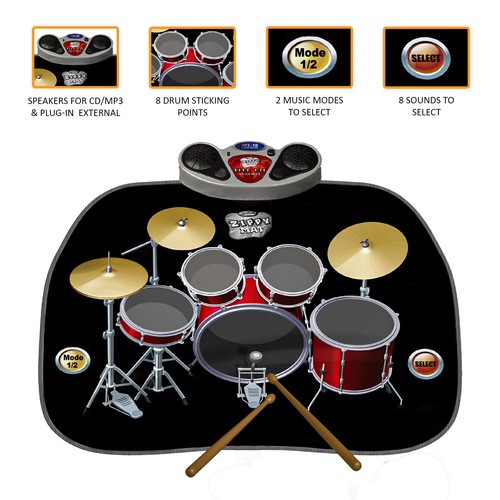 Kit de batería electrónica para niños palo alfombra diversión sonido juguete regalos de Navidad | eBay