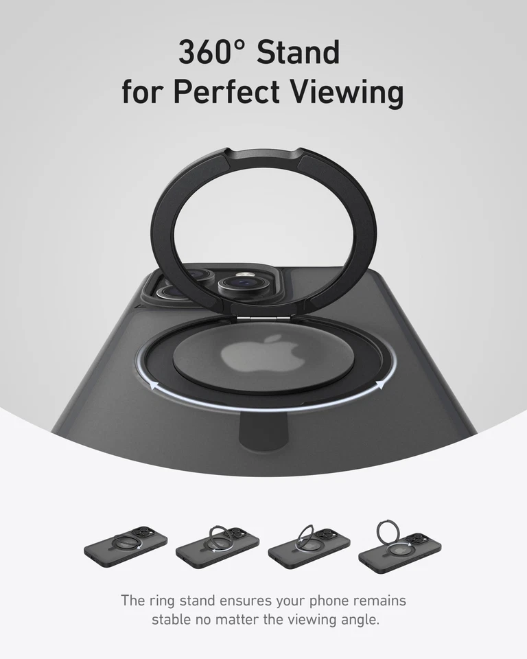 Ultra Magnetic for iPhone 15 Pro Max Case with Sturdy 360° Ring Stand ... - Image 2 of 4
