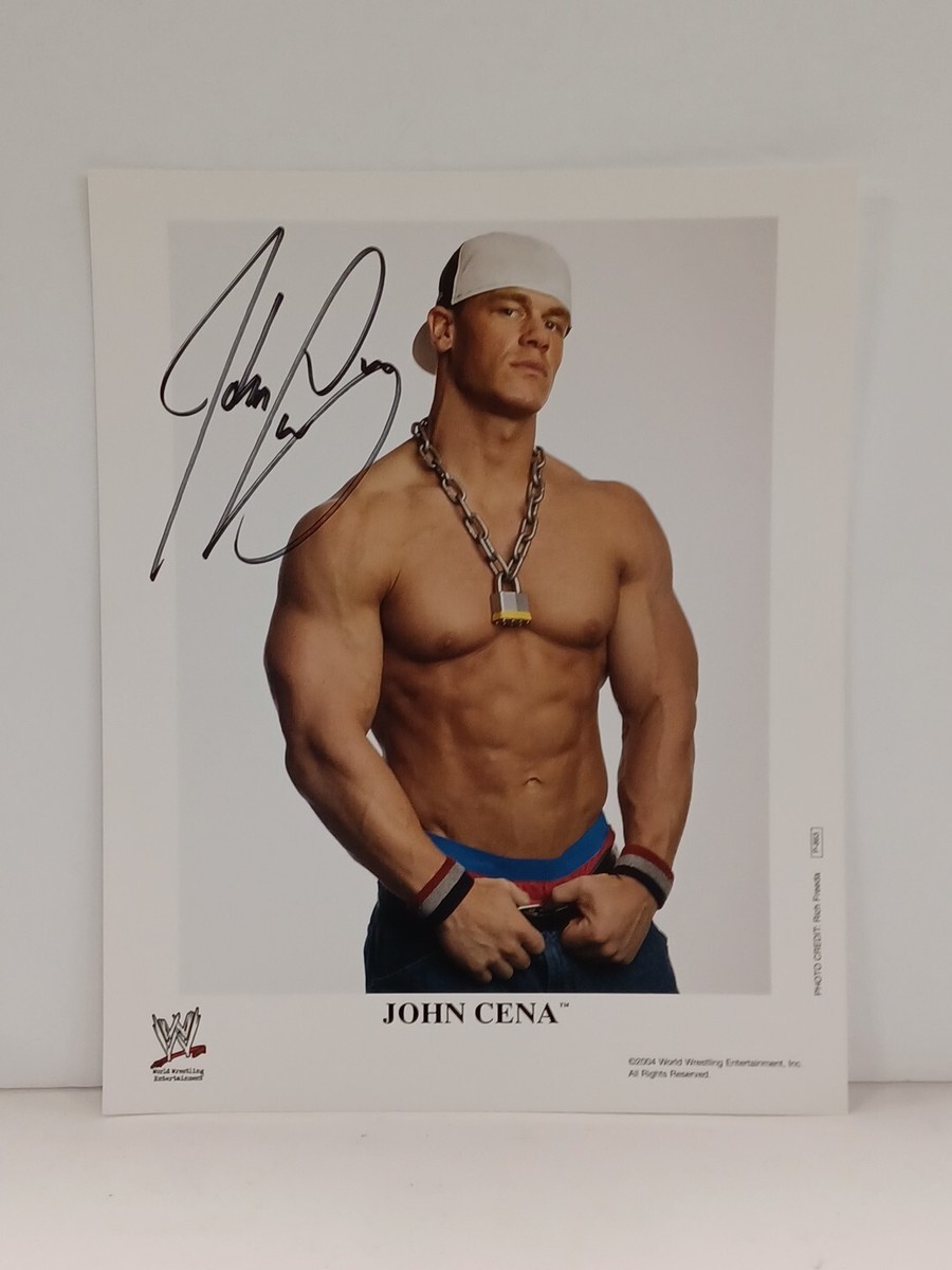 JOHN CENA AUTOGRAPHED 8x10 PHOTO 2004 WWE WW WWF Official Photo