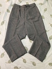 Giorgio Sant'Angelo Womens Pants 10 Checkered Wool High Rise Pleated Trouser. A