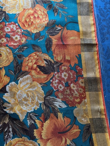 The Vera Studio Bright Colors Floral Silk Scarf 31x31 - Picture 5 of 5