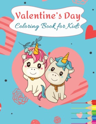 VALENTINES DAY COLORING BOOK VALENTINES DAY GIFT FOR KIDS, CUTE KAWAII ANIMALS