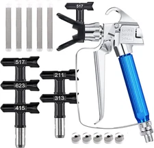 12 Pcs Airless Paint Sprayer Gun with Nozzle Guard Spray Tips and Airless Paint 