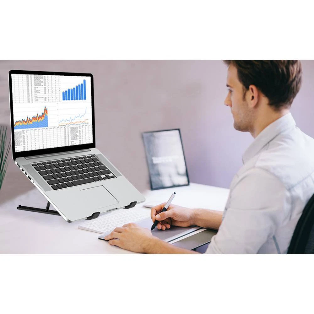 Laptop Stand for Desk, Adjustable Laptop Riser Foldable Portable Tablet Holder,