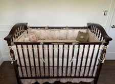 Park Avenue Kids French Madison Dark Brown Antique Crib With Mattress