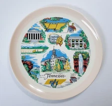 State of TENNESSEE Collector Souvenir Plate SANDERS Mfg Co Landmarks 7.25"