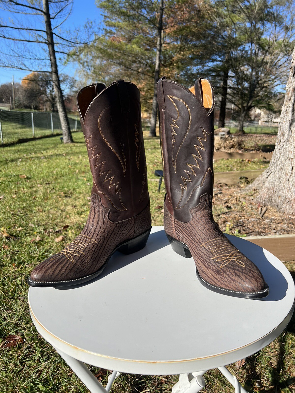 Justin Orginal 11EE Brown Sueded Shoulder Men’s Cowboy Boots eBay