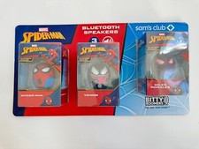 BITTY BOOMERS 2" Marvel Bluetooth Speakers, 3 Pack - Spider Man Venom Miles NIB
