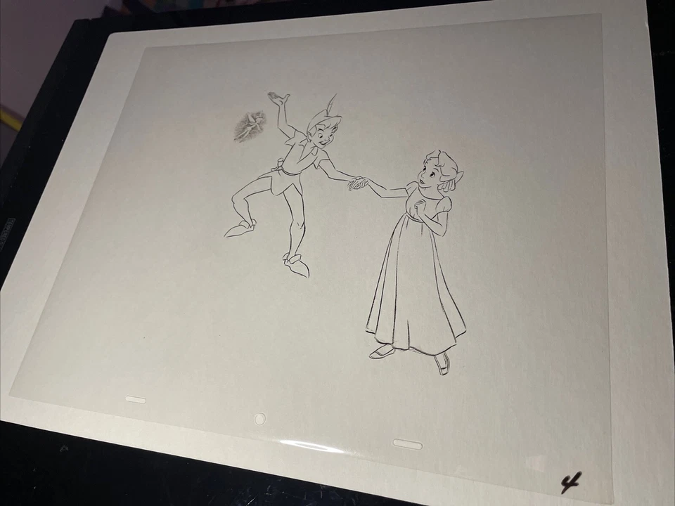 PETER PAN Animation Cels Walt Disney Production Art Vintage Wendy model Cel 1953 - Image 3 of 3