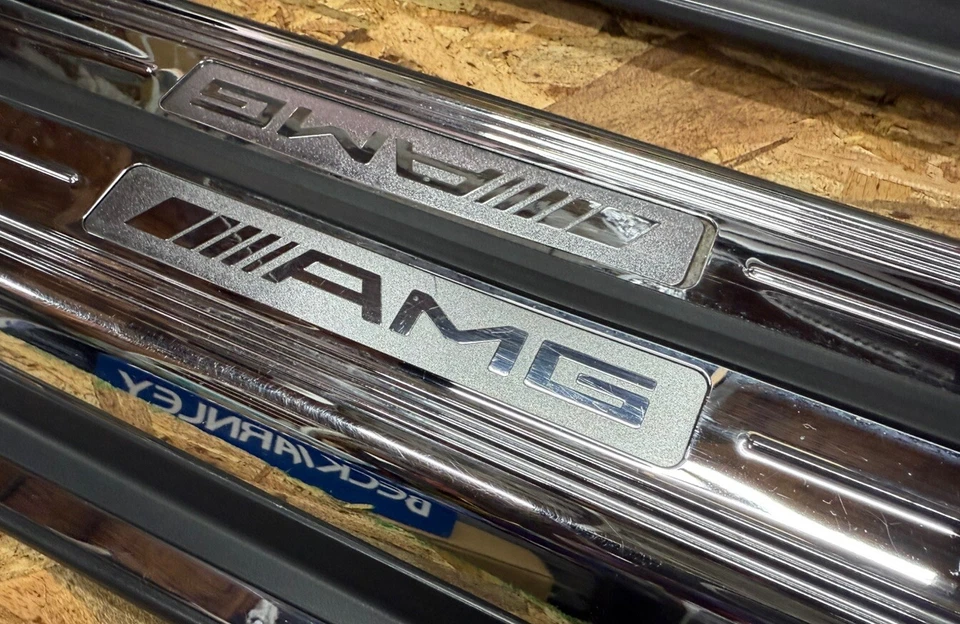 2003 - 2006 Mercedes S55 S65 AMG W220 Sedan Front Rear Door Step Sills 8 PC OEM - Image 2 of 4