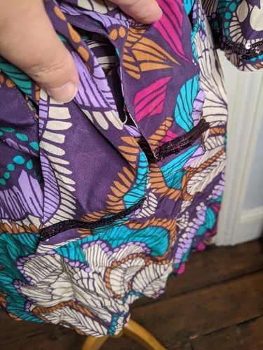 Windsmoor tunic top beach cover up Size 10 100% silk purple floral print sequins - Picture 7 of 8