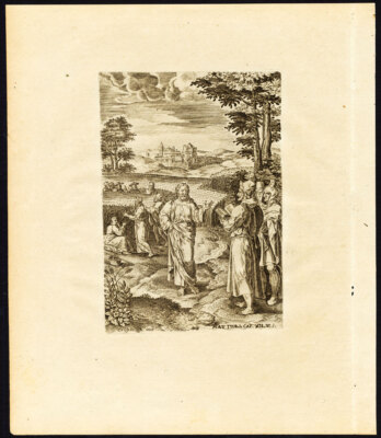 Antiker religiöser Druck-JÜNGER-KORN-PHARISÄER-Wierix-de Passe-Spanoghe-1784